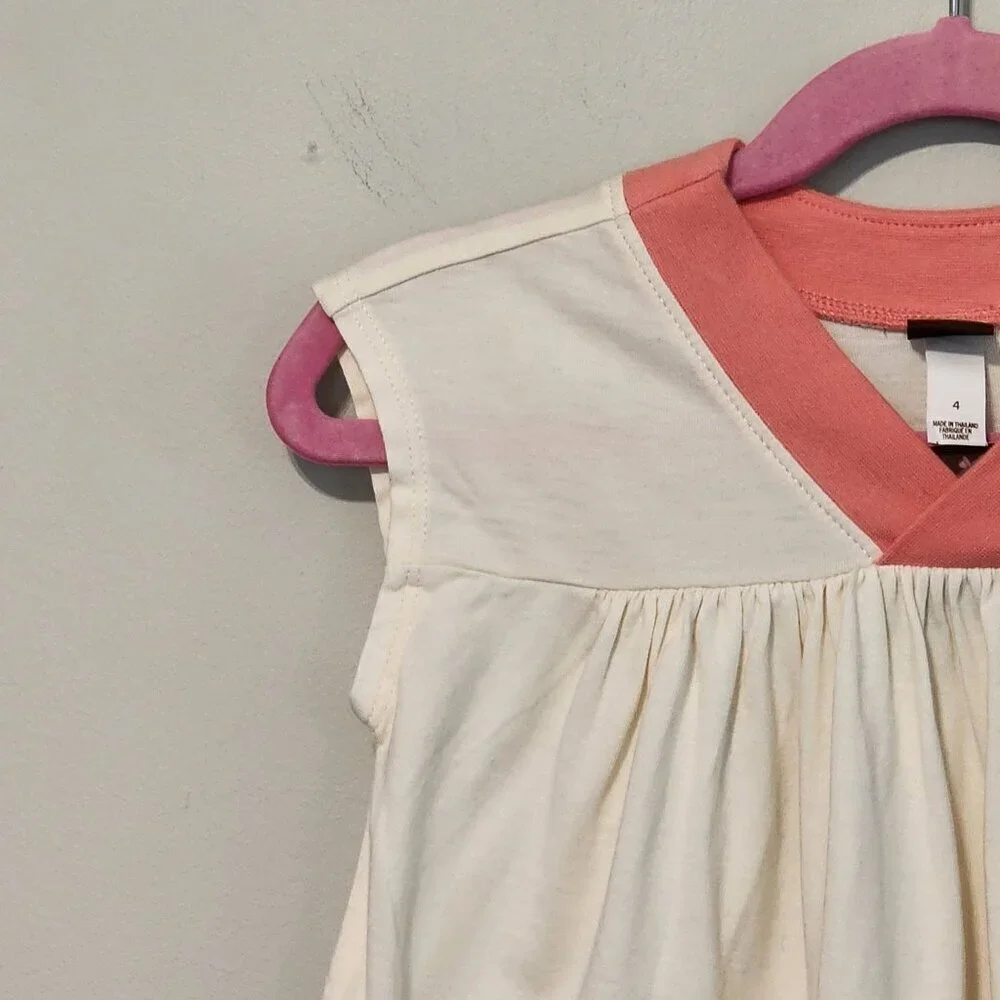 Tea Collection sz 4 girls summer sleeveless dress flower applique
